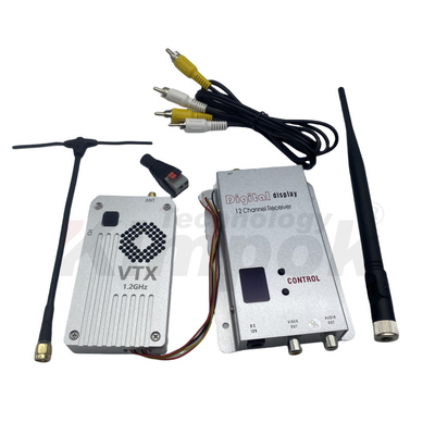 1.2G 5W 無線ビデオ送信機と受信機 1.2Ghz VTX VRX 1080-1360M FPV ビデオ長距離送信
