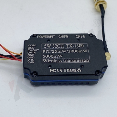 高速ドローンレーシング 遠距離低遅延画像伝送用 5W 高功率1.3GHz 32CH 24.5g 超軽量FPV送信機