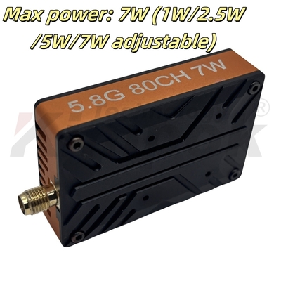 7W 5.8G VTX 80CH FPVビデオトランスミッター FPVトランスミッション 5.8Ghz FPVレーシング用 VTX 重量 56g 高性能長距離トランスミッション