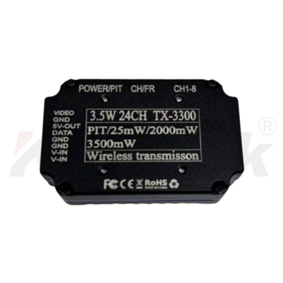 3.3GHz 3.5W 超軽量 24チャンネル FPV アナログビデオ送信機 24.5g ドローンレース専用